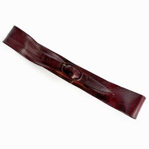 Vintage Belt by Bambergers Wide Oxblood Leather Retro New Wave